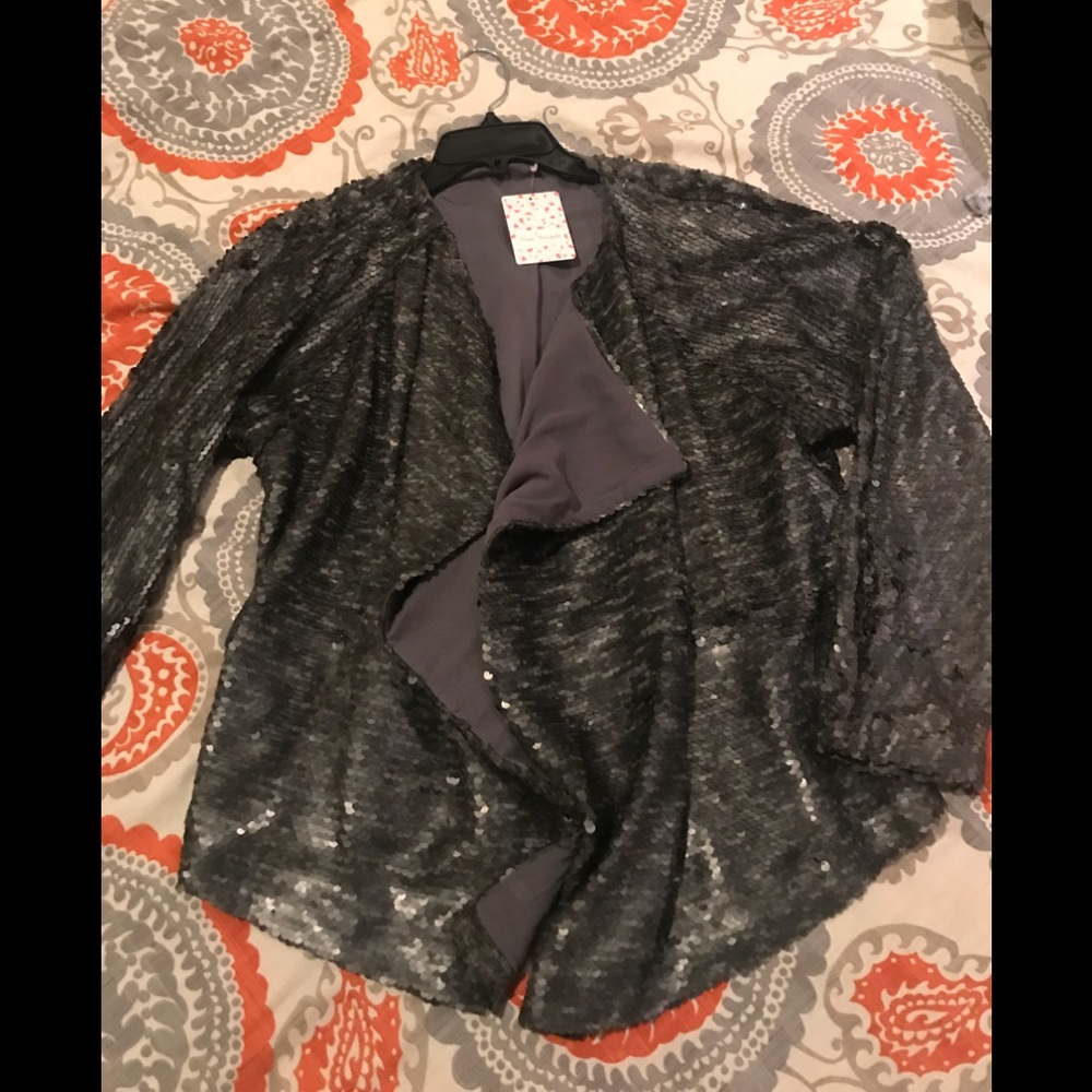 Free People grey sequins jacket